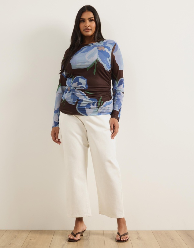 Atmos&Here Curvy - Cleo Mesh Long Sleeve Top