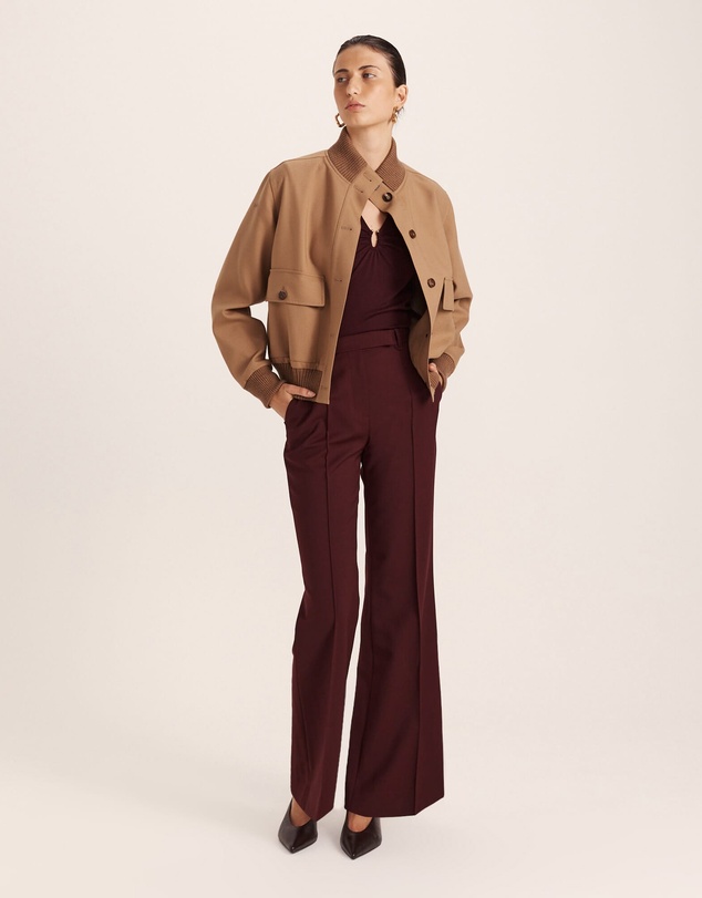 SABA - Coco Wool Ruched Long Sleeve Top