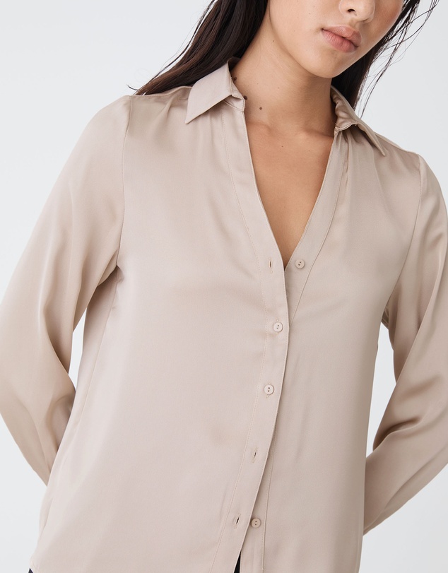 Forcast - Lila V-neck Satin Blouse