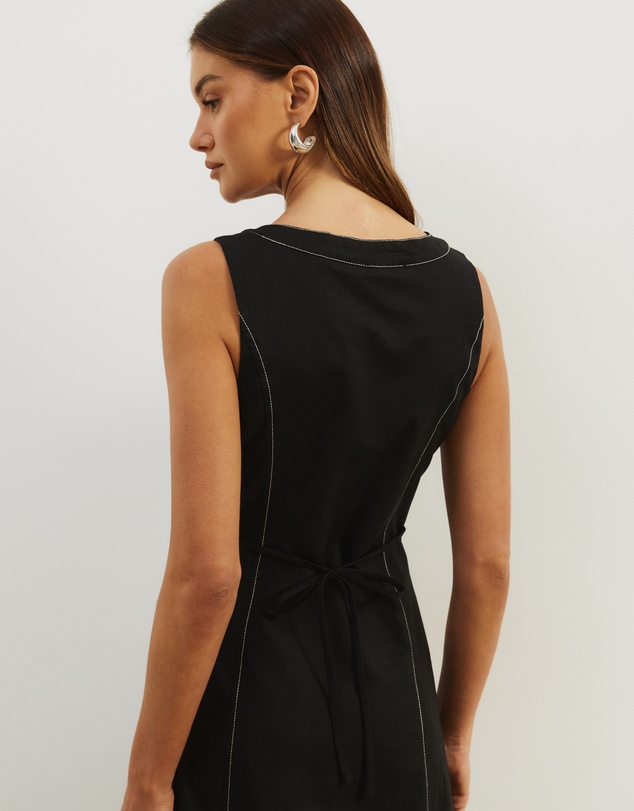 Atmos&Here - Cara Contrast Bind Midi Dress