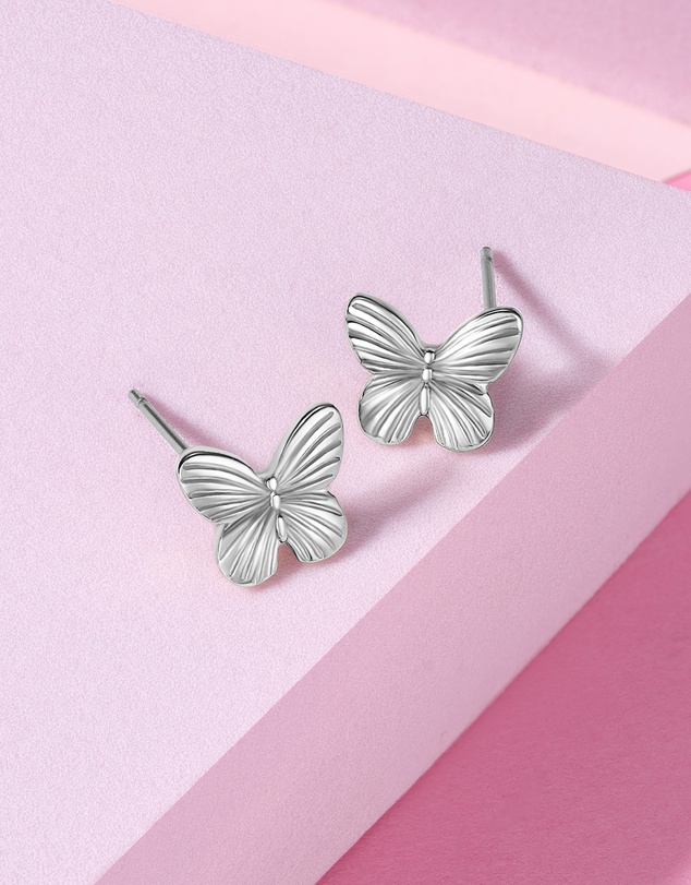 Mestige Kids - Bella Butterfly Earrings - Silver Plated