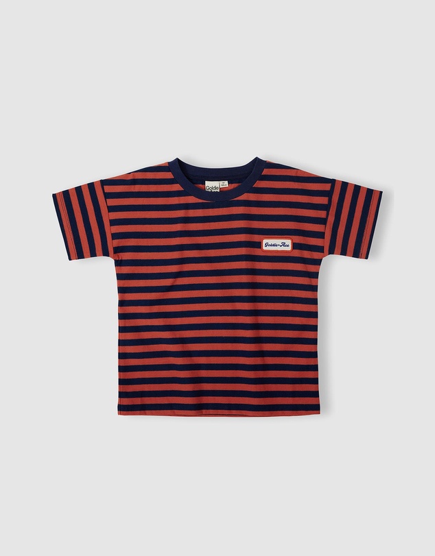 Goldie + Ace - Reverse Stripe Logo T-Shirt - ICONIC EXCLUSIVE - Babies-Kids