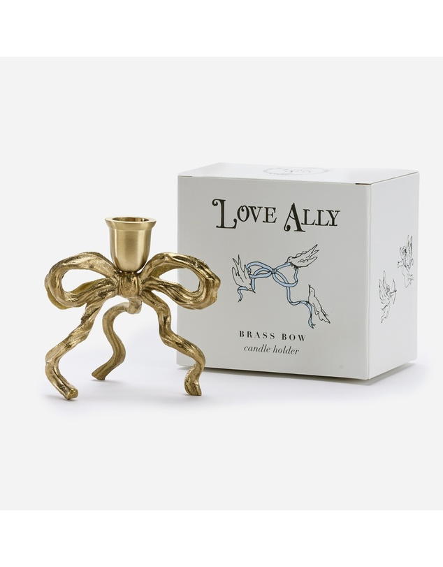 Love Ally - Brass Bow Candle Holder
