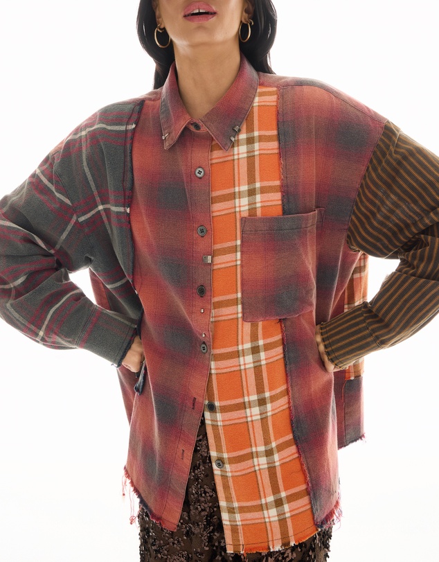 THE TALES - Reworked Pierced Flannel Shirt