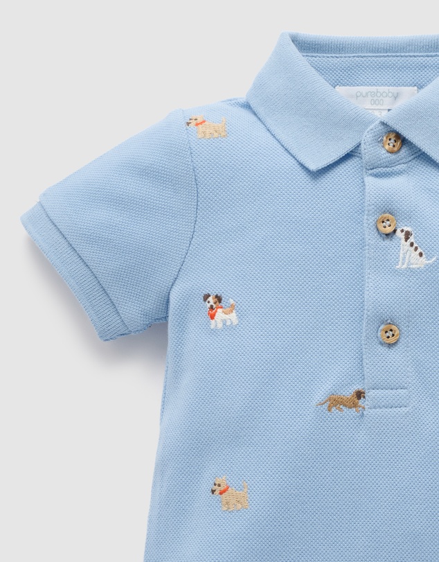 Purebaby - Polo Growsuit- Kids-Babies