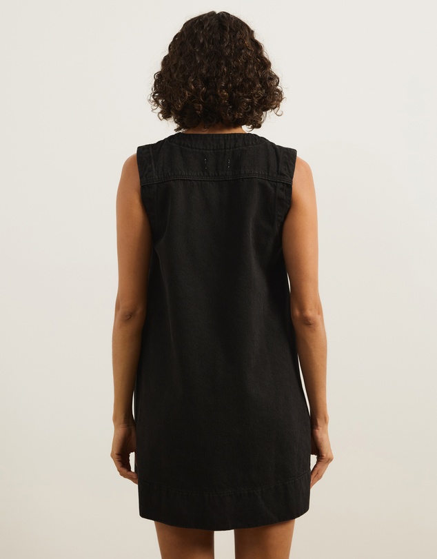 Atmos&Here - Deana A-Line Sleeveless Denim Mini Dress