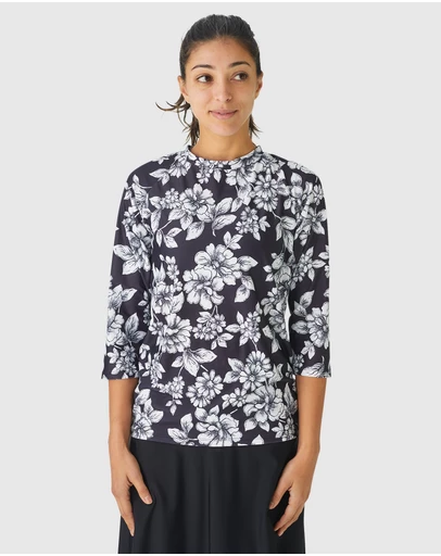 Modest Mermaid - Relaxed fit 3/4 classic top SPF50+