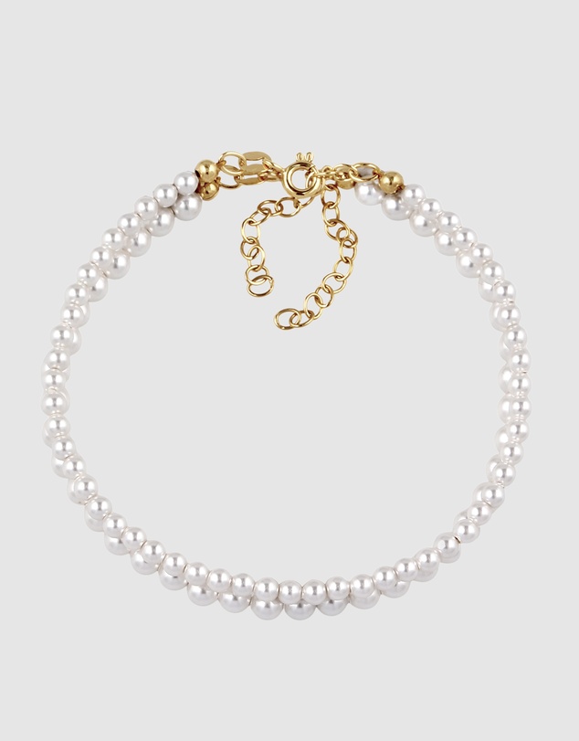 Elli Jewelry - Pearl Bracelet Set in Gold-Plated 925 Sterling Silver