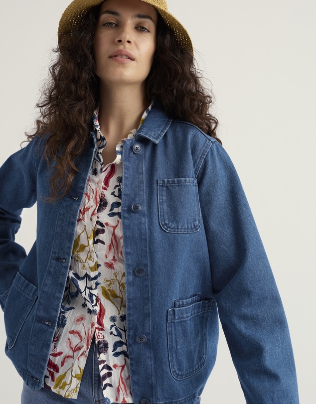 Seasalt - Seasalt Cornwall Blue Reading Rocks Denim Jacket