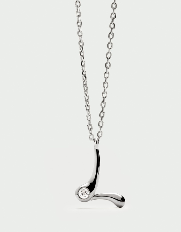 PDPAOLA - Initial 2026 L Silver Pendant Necklace
