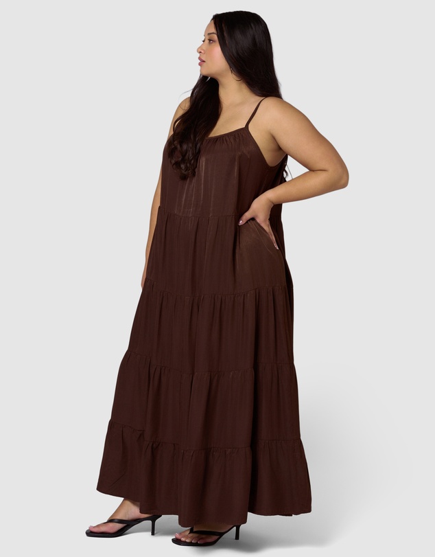 Sunday In The City - Rough Edit Satin Maxi Dress