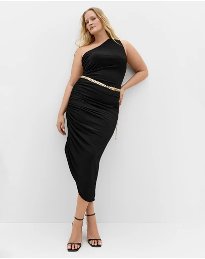 City Chic - Orbit One Shoulder Slink Dress