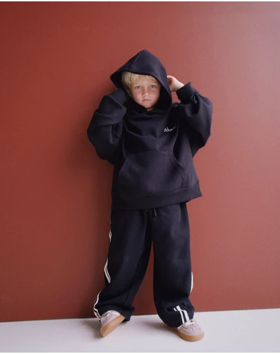 SSAINT - Kids Logo Hoodie Black & Butter