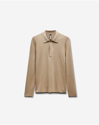 Calibre - Tipped Edge Long Sleeve Polo Sand