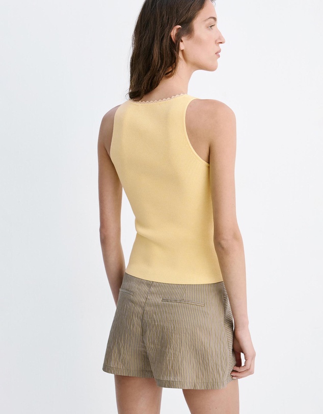 M.N.G - Ribbed Top with Lace Detail
