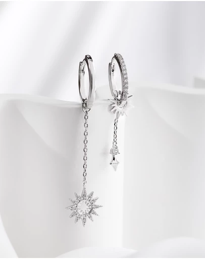 Wanderlust + Co - Sunlit Drop Silver Earrings