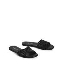 City Chic - Wide Fit Weave Flat Slide