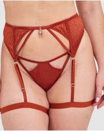 Bras N Things - Night Games Wild Delight Suspender - Rust