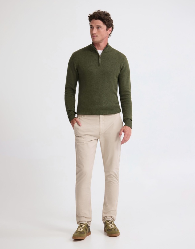 Oxford - Robert Zip Neck Knit Pullover