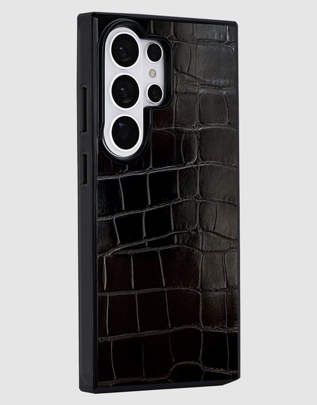 Flaunt - Flaunt Square Black Crocodile Faux Leather w/ Magnet for S26 Ultra