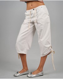 Love and Nostalgia - Big Bully Capri Drawstring Pant - White