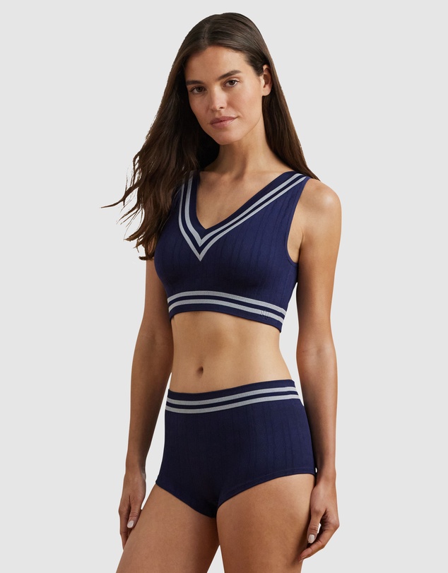 Lauren by Ralph Lauren - Cricket Cable Knit Lightly-Lined Crop Top Bra