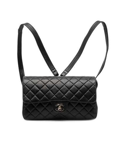 Pre-Loved by Azura Reborn - Pre-Loved Medium Quilted Lambskin Flap Backpack