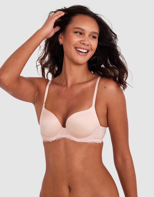 Bras N Things - Body Bliss Lace Contour Plunge Bra - Blush Pink