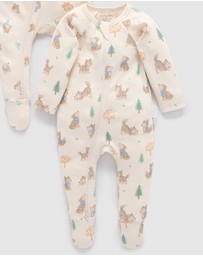 Purebaby - 2 Pack Zip Growsuit -Kids-Babies