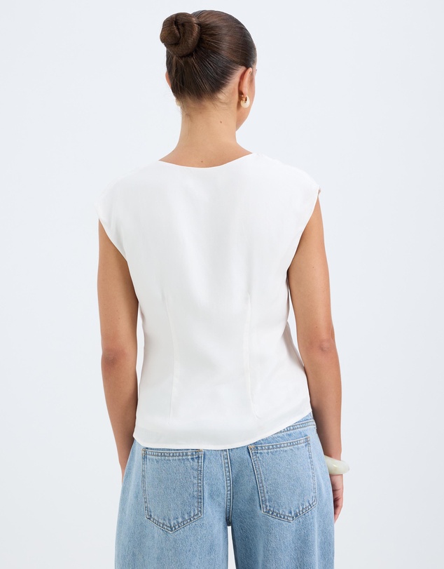 Calli - Fern V-Neck Cupro Top