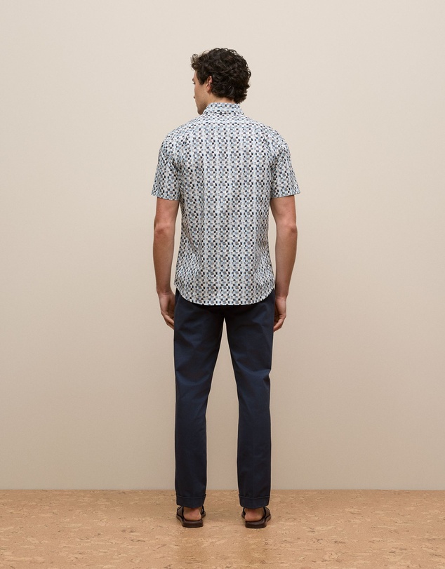 Trenery - Reed Poplin Short Sleeve Shirt in Navy