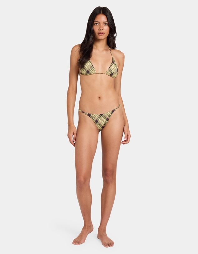 RVCA - Womens Boulevard Plaid Halter Tri Bikini Top