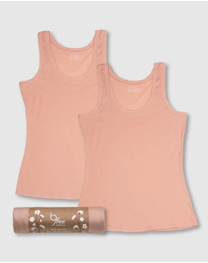B Free Intimate Apparel - Superfine﻿ 100% Cotton Tank Top - 2 Pack﻿