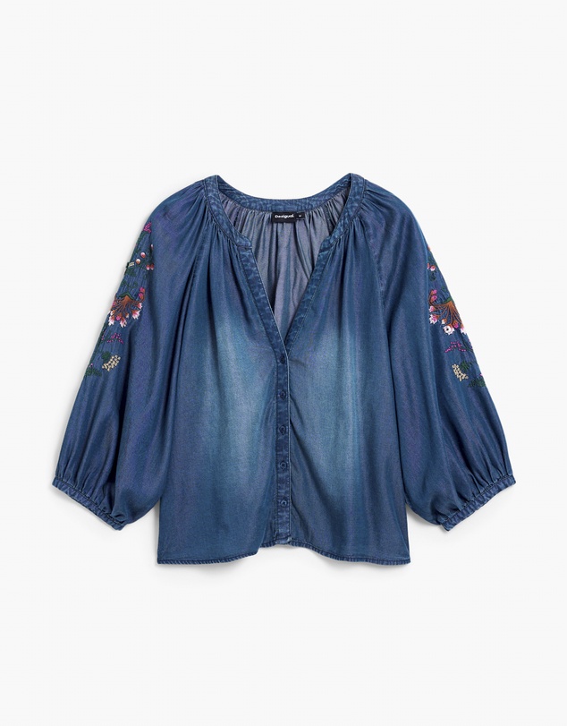 Desigual - Embroidered lantern blouse