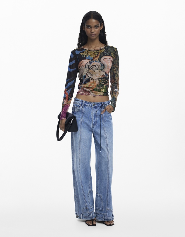Desigual - Oriental-inspired print T-shirt designed by Mr. Christian Lacroix