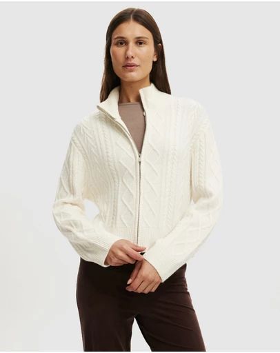 Cotton On - Double Zip Cable Bomber