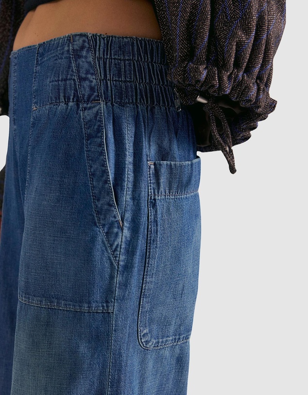 Free People - Breezy Denim Pull-On Pants