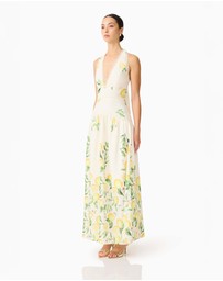 Elliatt - Hana Halter Gown In Yellowmulti