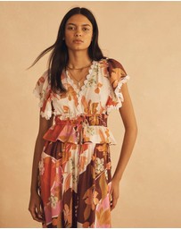 AUR OCEA - Ruffle Drawstring Top
