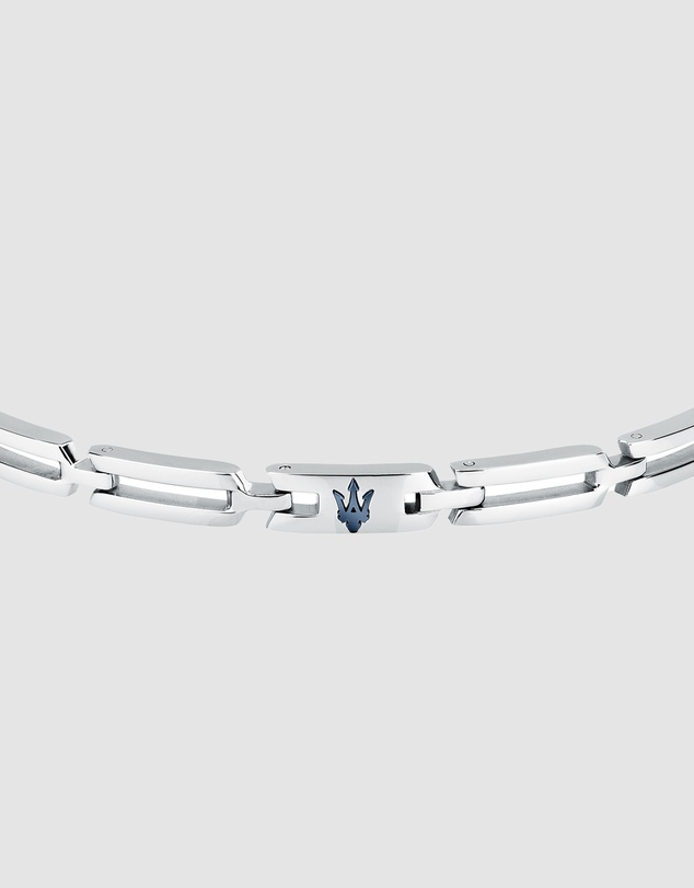 Maserati - Maserati Men's Iconic Stainless Steel Blue Logo Bracelet