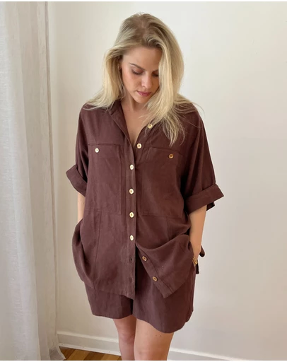 UNE PIECE - Short Sleeve Linen Shirt