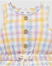 Purebaby - Check Jumpsuit -Kids-Babies