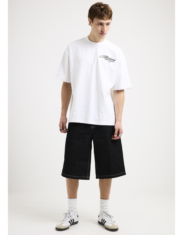 Black Noise White Rain - Aim Denim Shorts