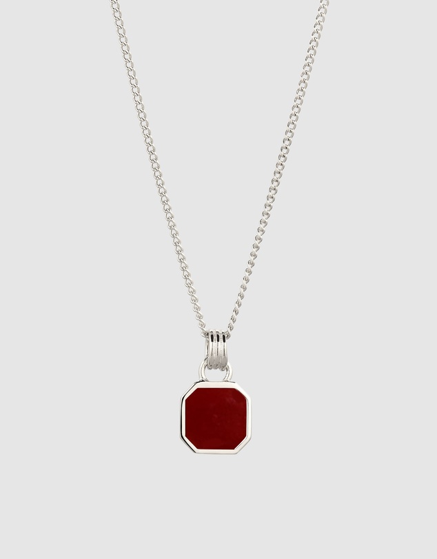 Kuzzoi - ICONIC EXCLUSIVE - Enamel Octagon Pendant Necklace in 925 Silver