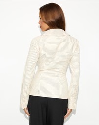 Dazie - Latte Asymmetrical Shirt