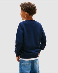 Tommy Hilfiger - Faded Logo Print Crew Neck Sweatshirt - Kids