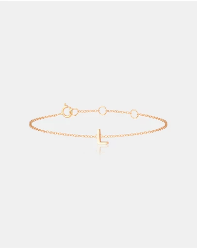 The Silver Collective - Children's A-Z Letter Bracelet - L
