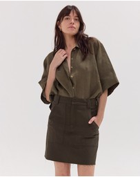 Cloth & Co. - The Short Element Skirt | Dark Olive
