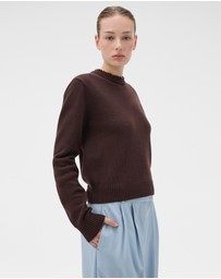 Oroton - Embellished Rib Knit Crew Jumper