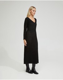 Oxford - Keiko Knitted Dress With Slip In Nude